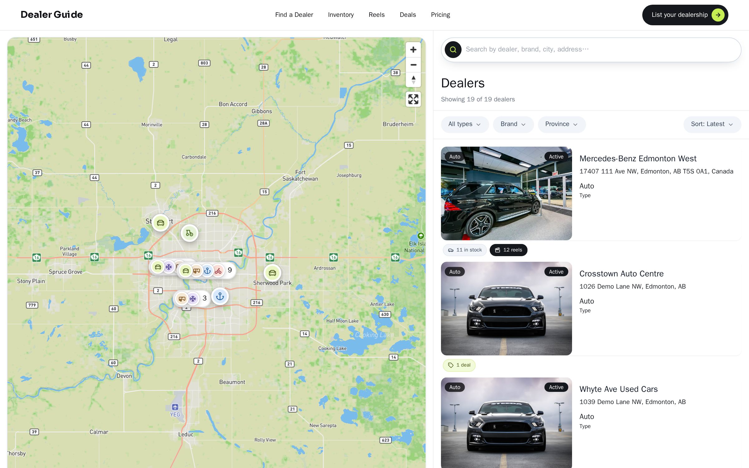 dealer.guide map search where buyers find dealerships